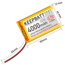 3.7V 4000mAh 124065 LiPo-Akku Wiederaufladbar 1S 3C Mit PCB Micro JST 1.25-Stecker Für Arduino ESP32-Entwicklungsboard