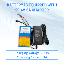 24V 9Ah 7S3P 18650 Akku 29.4V mit BMS für Elektrofahrrad 29.4V 2A Ladegerät inbegriffen