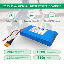 25.2V 2800mah 7S1P elektrischer Rollstuhl Elektroroller elektrisches Vierrad Skateboard kleines Fischbrett langes Brett Käfer Akku