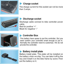 36V 17.5Ah Lithium-Ionen-E-Bike-Akku 20A BMS Mit schwarzem V-Bremsbügel Für 250W 350W 500W E-Bike