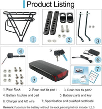 36V 17.5Ah Lithium-Ionen-E-Bike-Akku 20A BMS Mit schwarzem V-Bremsbügel Für 250W 350W 500W E-Bike