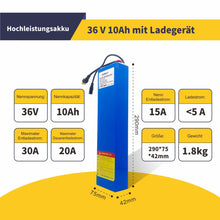 36V 10Ah 10S3P Roller Ersatzakku 15A BMS für 250W 600W E-fahrrad Scooter