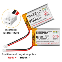 3,7V 900MAh 603450 LiPo-Akku Wiederaufladbar 1S 3C Mit Dual-Akku-PCB Micro PH2.0 Stecker Für IoT-PDA-Kamera GPS Smart-Entwicklung