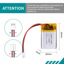 702030 Lipo 3,7V 380mAh wiederaufladbarer Lithium-Polymer-Akku für GPS