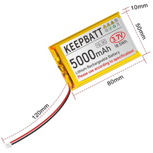 3,7V 5000mAh 105080 LiPo-Akku Wiederaufladbar 1S 3C Mit PCB PH2.0 Stecker Für Arduino ESP32 Board RPI