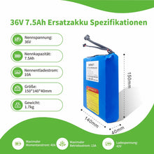 36V 10.5Ah Ersatz Akku für mpman TR800 e Scooter