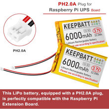 3,7V 6000mAh 906090 LiPo-Akku Wiederaufladbar 1S 3C Mit Schutzplatine PH2.0A-Stecker Für Arduino ESP32-Board RPI-Akkupack