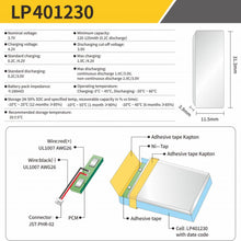 KB-LP401230 3,7V 120mAh Lipo-Akku 401230 125mAh Lipo Polymer Akku