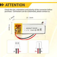 KB-LP401230 3,7V 120mAh Lipo-Akku 401230 125mAh Lipo Polymer Akku