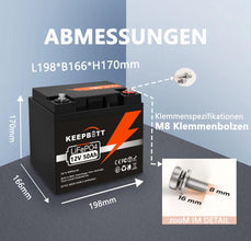 12V 50AH LiFePO4 Akku Wiederaufladbare Batterie Mit BMS Für Camping Wohnmobil Boot