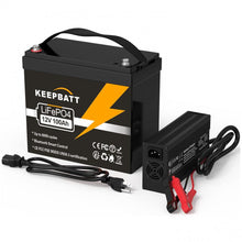 EU-Lager 12V 100AH Akku 12,8V LiFePO4 Batterie mit Bluetooth BMS und 14,6V 20A Lithium-Ladegerät für RV Boote Solarstromanlagen