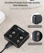 9V wiederauf lad bares LI-Ionen-Lithium-Ladegerät plus 9V 800mAh Batterie-Kits BESTON 2 Bay Smart