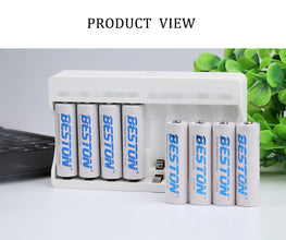 8 Kanal Smart Fast AA AAA Wiederauf lad bares Ladegerät USB-Ladegerät Beston C9010