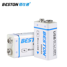 9V 650mAh BESTON Hochwertiger USB-Li-Ionen-Lithium-Akku für Multimeter und elektronische Instrumente
