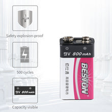 9V wiederauf lad bares LI-Ionen-Lithium-Ladegerät plus 9V 800mAh Batterie-Kits BESTON 2 Bay Smart