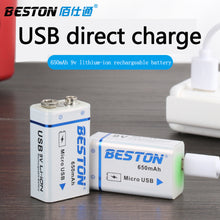9V 650mAh BESTON Hochwertiger USB-Li-Ionen-Lithium-Akku für Multimeter und elektronische Instrumente