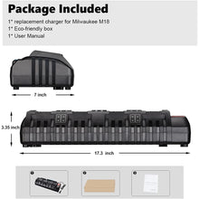 4-Ports M18 Rapid Battery Charger 48-59-1804 kompatibel mit Milwaukee 18V XC Lithium Ion Akku 48-11-1850 48-11-1840 48-11-18155 48-1 1-1828