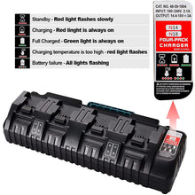 4-Ports M18 Rapid Battery Charger 48-59-1804 kompatibel mit Milwaukee 18V XC Lithium Ion Akku 48-11-1850 48-11-1840 48-11-18155 48-1 1-1828