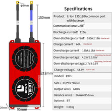 Daly smart bms Li-ion 13S 48V 120A with bluetooth 20 95 212