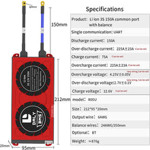 Daly smart bms Lion 3S 12V 150A  bluetooth BMS  boardithium battery protection Board 2090212