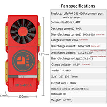 Daly smart bms Lifepo4 24S 72V 400A with Fan bluetooth 52 130 257