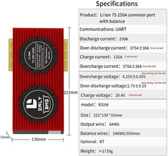 Daly smart bms Li-ion 7S 24V 250A bluetooth 32130221