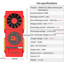 Daly smart bms Lifepo 12S 36V 300A FAN  bluetooth BMS board  52 130 257