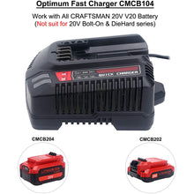 20V MAX Batterieladegerät CMCB104 kompatibel mit Craftsman V20 Lithiumbatterie CMCB204 CMCB202 (nur für V12/V20-Serie)