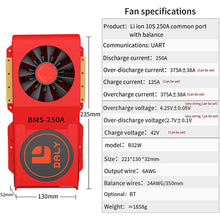 Daly smart bms Li-ion 10S 36V 250A with Fan bluetooth 52 130 235
