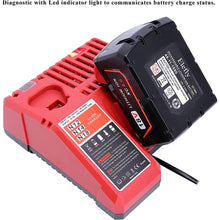 Ersatz für Milwaukee M12 M18 Akkuladegerät 48-59-1812, kompatibel mit Milwaukee 12V-18V M18 Akku 48-11-1852 48-11-1850 M12 48-11-2460