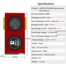Daly smart bms Lifepo 12S 36V 200A  bluetooth BMS board  32130221