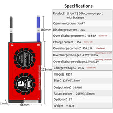 Daly smart bms Li-ion 7S 24V 30A with bluetooth 13 66 128