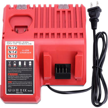 Ersatz für Milwaukee M12 M18 Akkuladegerät 48-59-1812, kompatibel mit Milwaukee 12V-18V M18 Akku 48-11-1852 48-11-1850 M12 48-11-2460