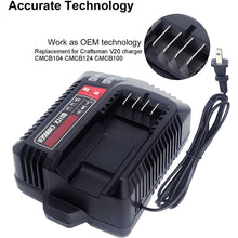 20V MAX Batterieladegerät CMCB104 kompatibel mit Craftsman V20 Lithiumbatterie CMCB204 CMCB202 (nur für V12/V20-Serie)