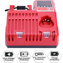 Ersatz für Milwaukee M12 M18 Akkuladegerät 48-59-1812, kompatibel mit Milwaukee 12V-18V M18 Akku 48-11-1852 48-11-1850 M12 48-11-2460