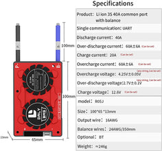Daly smart bms Lion 3S 12V 40A  bluetooth BMS board 1866128