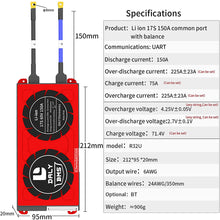 Daly smart bms Li-ion 17S 60V Li-Ion 150A with BMS bluetooth 20 95 212