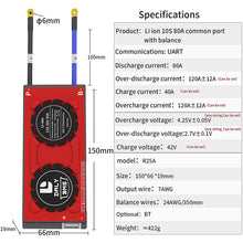 Daly smart bms Lion 10S 36V 80A  bluetooth BMS board  19 66 150