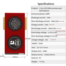 Daly smart bms Li-ion 10S 36V 200A bluetooth 32 130 221