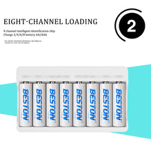 8 Kanal Smart Fast AA AAA Wiederauf lad bares Ladegerät USB-Ladegerät Beston C9010