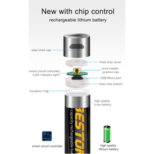 4 × 1,5 V 3500 mWh Langlebige USB-wiederaufladbare Doppel-A-Li-Ionen-Batterien Beston Lithium-Batteriezelle