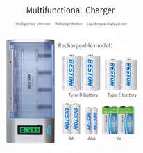 D C AA AAA 9V Beston Multifunktions-Universal-Ladegerät Smart