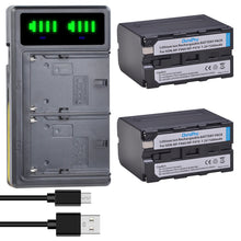 2Pc 7200mAh NP-F960 NP F970 Kamera Batterie LCD USB Ladegerät für NP-F550 F770 F750 F960 FM500H FM70 QM91D QM71D HVR-V1J