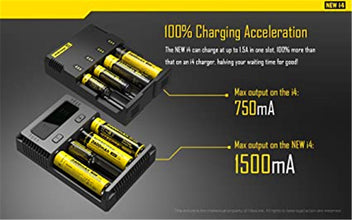 NITECORE i4 Intellicharge Ladegerät (4X Akku, Li-Ion/Ni-MH)