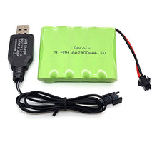 6V 2400mAh Wiederaufladbarer NI-MH AA Akkupack mit Ladekabel (SM/JST Stecker)