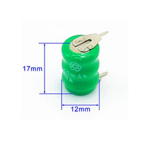 3Pcs Ni-MH-Knopf wiederaufladbare SPS-Datensicherungsbatterie 3,6V 40MAH mit 2Pin-Laschen