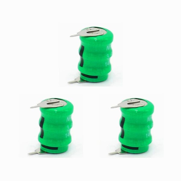 3Pcs Ni-MH-Knopf wiederaufladbare SPS-Datensicherungsbatterie 3,6V 40MAH mit 2Pin-Laschen