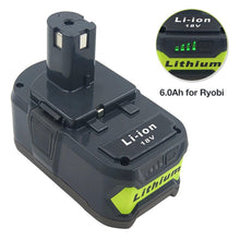 P105 P108 Akku 18V 6000mAh Li-Ion Ersatzakku, passend für Ryobi P100 P109 P104 RB18L40