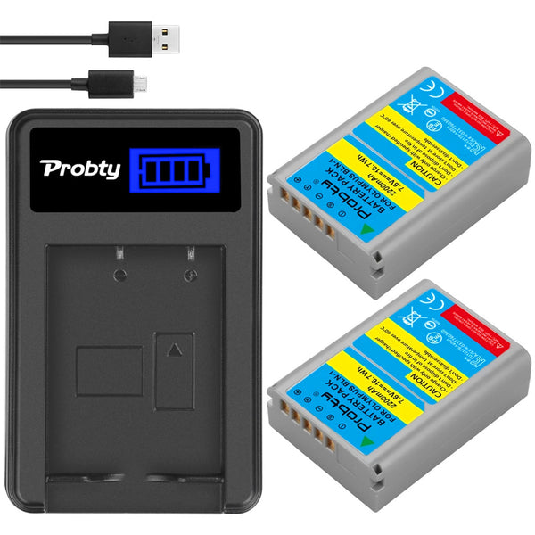 2PCS 1600mAh BLN-1 BLN 1 PS BLN-1 Akku + LCD USB Einkanal-Ladegerät für Olympus E-M5 OM-D
