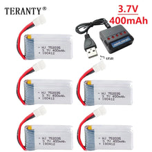 5pcs 3,7 V 400mAh 20C Lipo Batterie und Batterie ladegerät für X4 H107 H31 KY101 E33C E33 U816A V252 H6C RC Quadcopter Ersatzteil Drohne